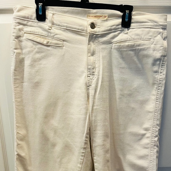 Levi's Classic Wide Leg Crop Jeans Women's 33 High Rise Stretch Denim White - Picture 1 of 6